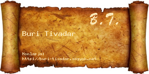 Buri Tivadar névjegykártya
